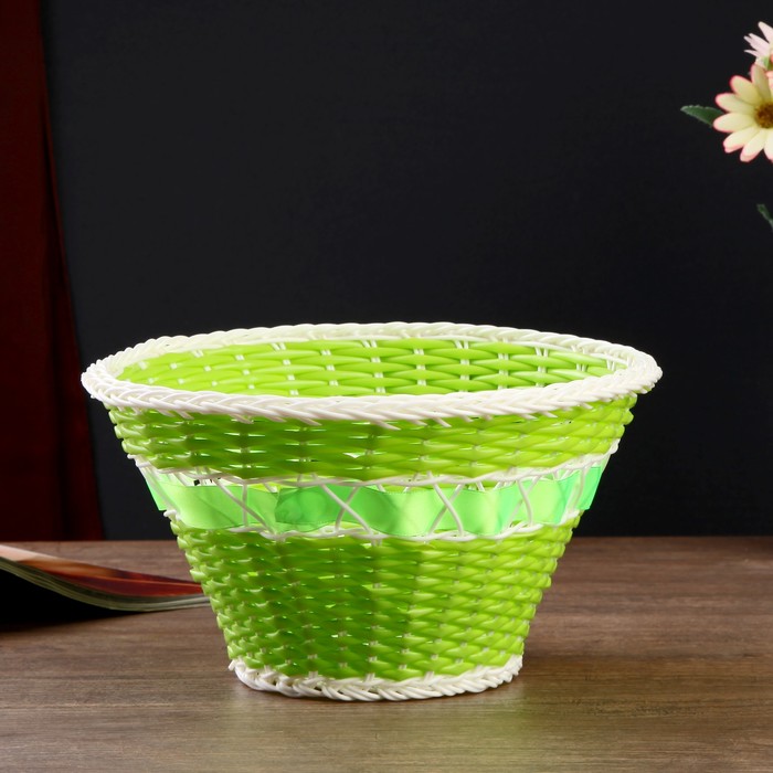 Корзинка декоративная "Зелёная " 22х22х13 см