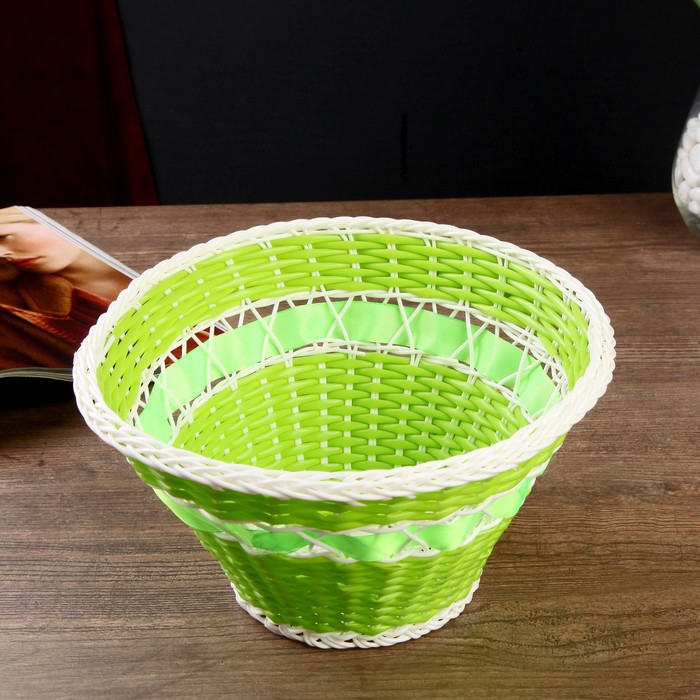 Корзинка декоративная "Зелёная " 22х22х13 см