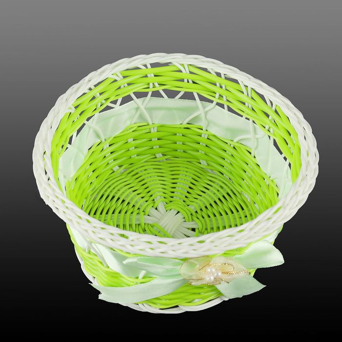Корзинка декоративная "Зелёная " 22х22х13 см