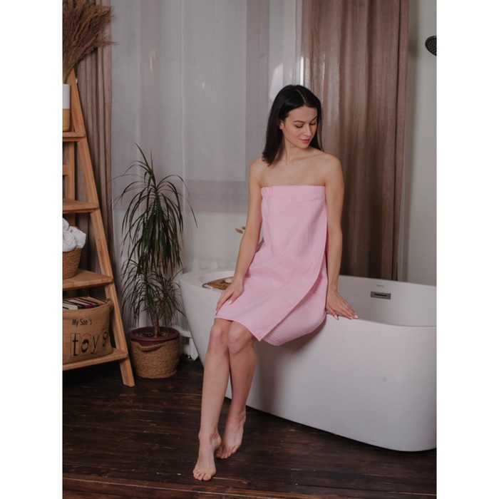 Набор банный женский, размер 78x145 см, цвет розовый набор банный женский размер 78x145 см цвет белый