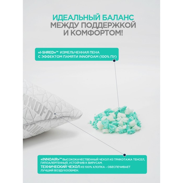 Подушка Space comfort Edem размер 48x68x5 см