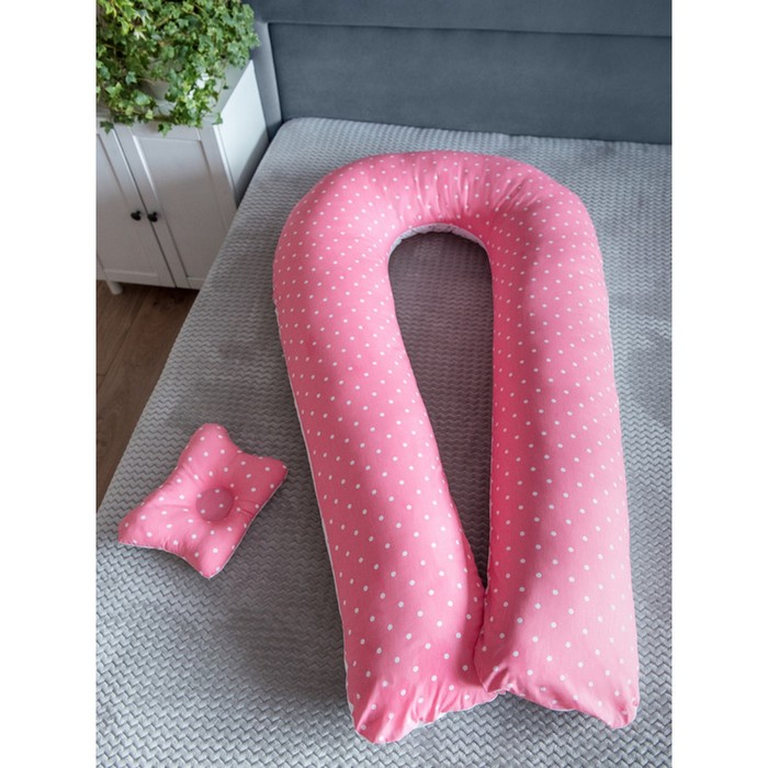 Подушка для беременных «U Комфорт» и подушка для младенцев «Малютка», принт Горошки розовые 934878 подушка для беременных u любимая мама розовые прянички