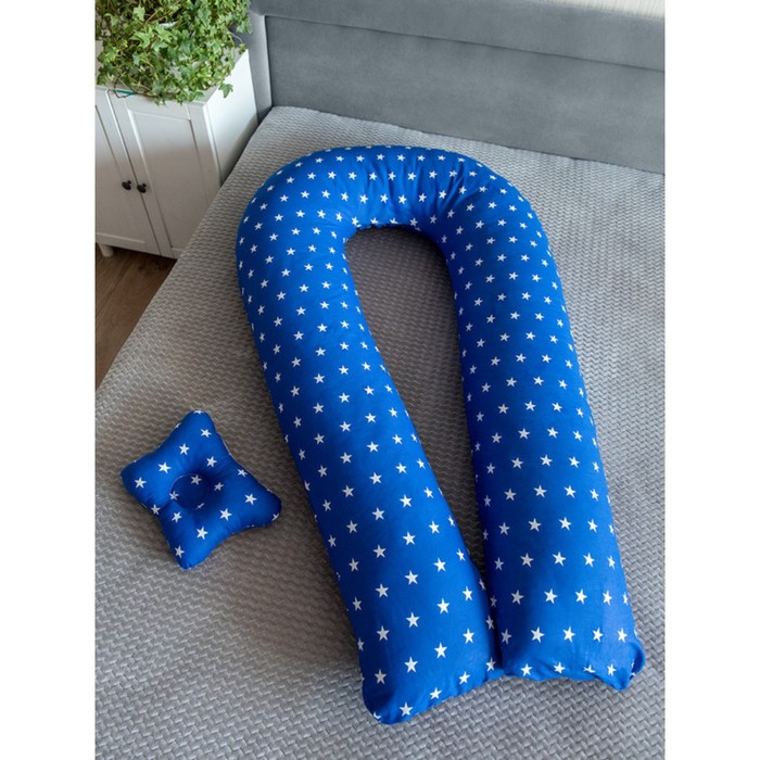 Подушка для беременных «U Комфорт» и подушка для младенцев «Малютка», принт Звездочки синие 934878
