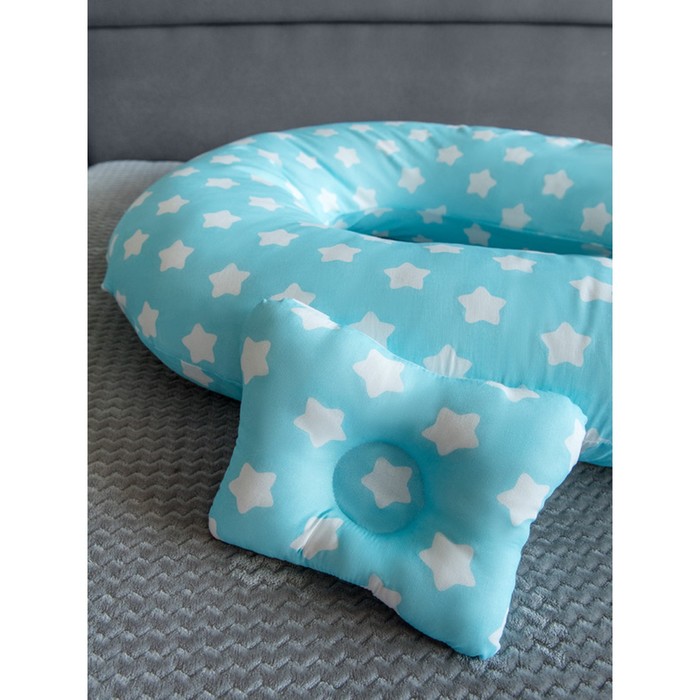 Подушка для беременных «U Комфорт» и подушка для младенцев «Малютка», принт пряники бирюза