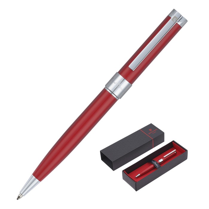 Ручка шариковая PIERRE CARDIN GAMME CLASSIC, корпус латунь лакированная, отделка латунь и хром, чернила синие, красная