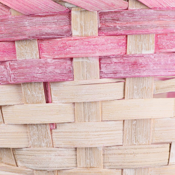 Корзина плетеная 19х9/34 см, розовый, бамбук