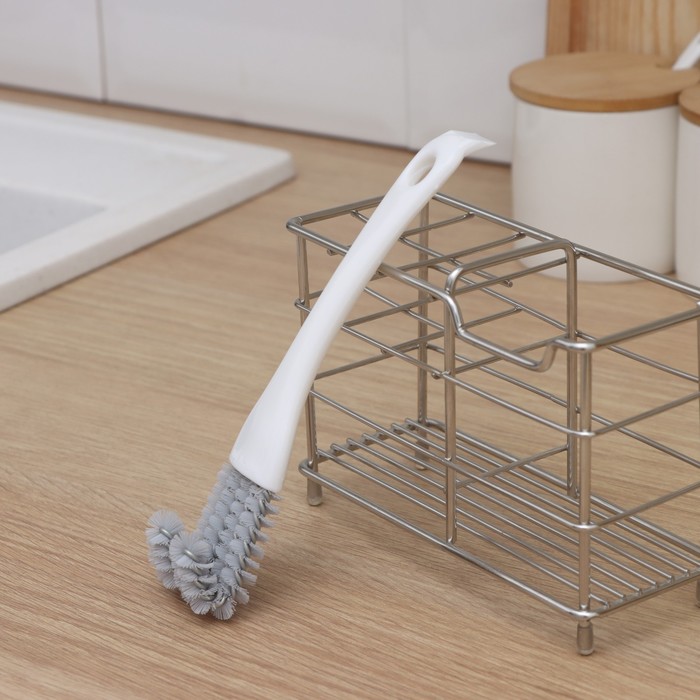 Щётка для чистки посуды и решёток-гриль Доляна, 17×4 см, цвет белый