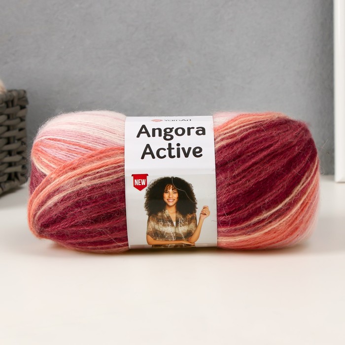

Пряжа "Angora Active" 20% шерсть, 80% акрил 500м/100гр (846 персик-роз-бордо)