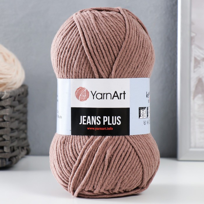 фото Пряжа "jeans plus" 55% хлопок, 45% акрил 160м/100гр (71 молочн.шоколад) yarnart