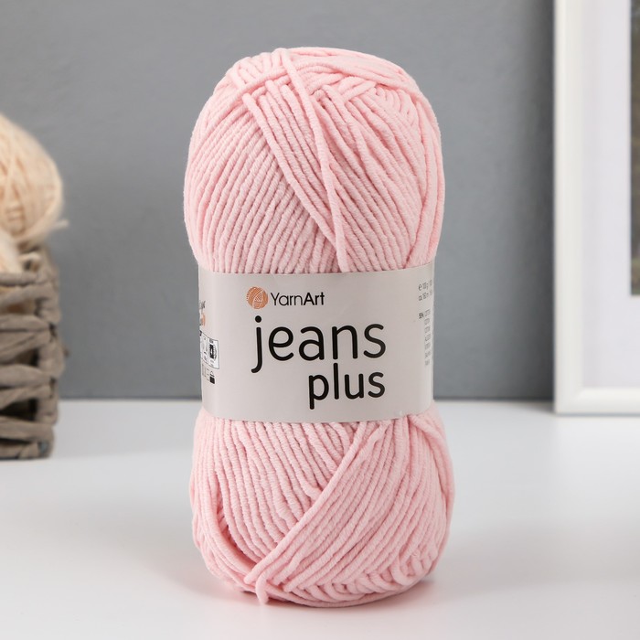 

Пряжа "Jeans plus" 55% хлопок, 45% акрил 160м/100гр (74 нежн.розовый)