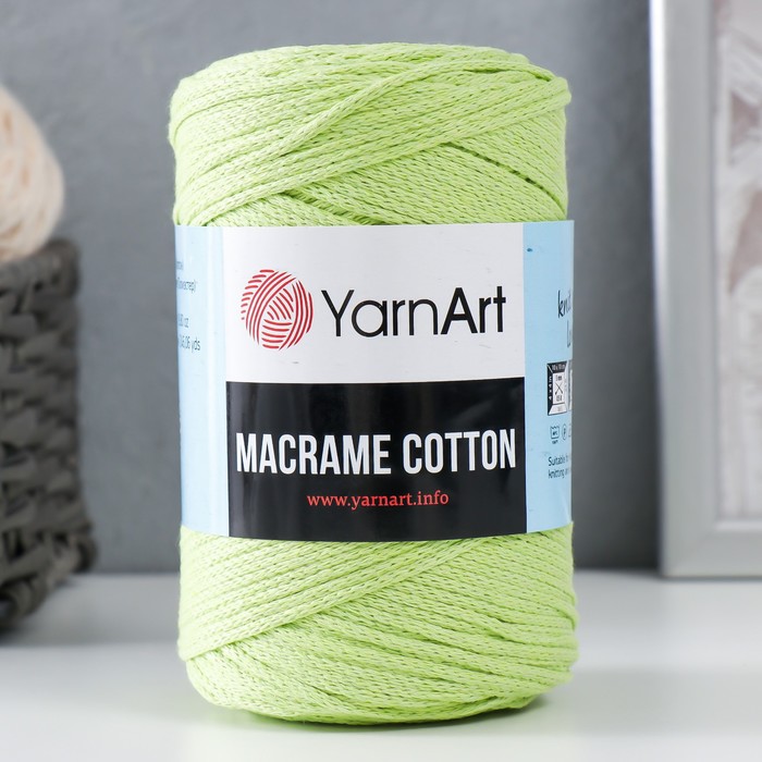 

Пряжа "Macrame Cotton" 20% полиэстер, 80% хлопок 225м/250гр (755 салат)