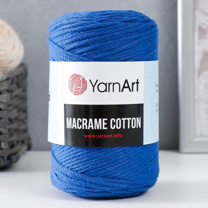 

Пряжа "Macrame Cotton" 20% полиэстер, 80% хлопок 225м/250гр (772 василек)