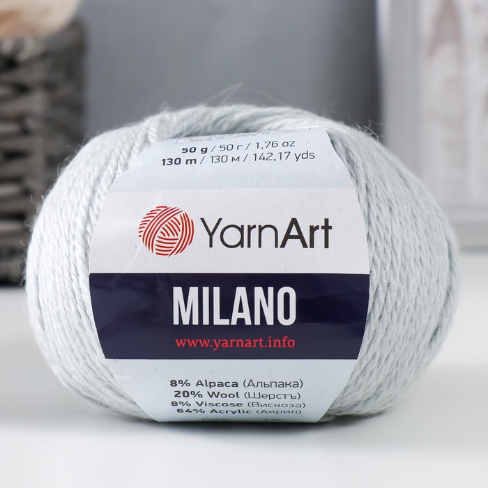 

Пряжа "Milano" 8%альпака, 20%шерсть, 8%вискоза, 64%акрил 130м/50гр (866 мышиный)