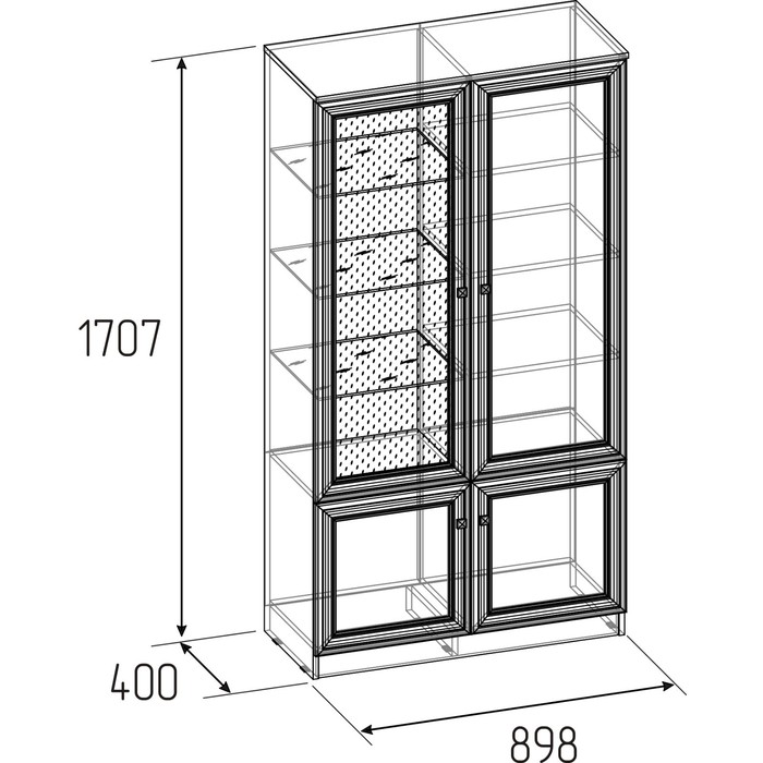 

Шкаф Paola 1, 898 × 400 × 1707 мм, цвет ясень анкор светлый