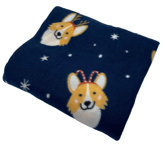 

Плед Belezza Holiday corgi, цвет тёмно-синий, размер 130x170см, флис 150г/м, 100% полиэстер