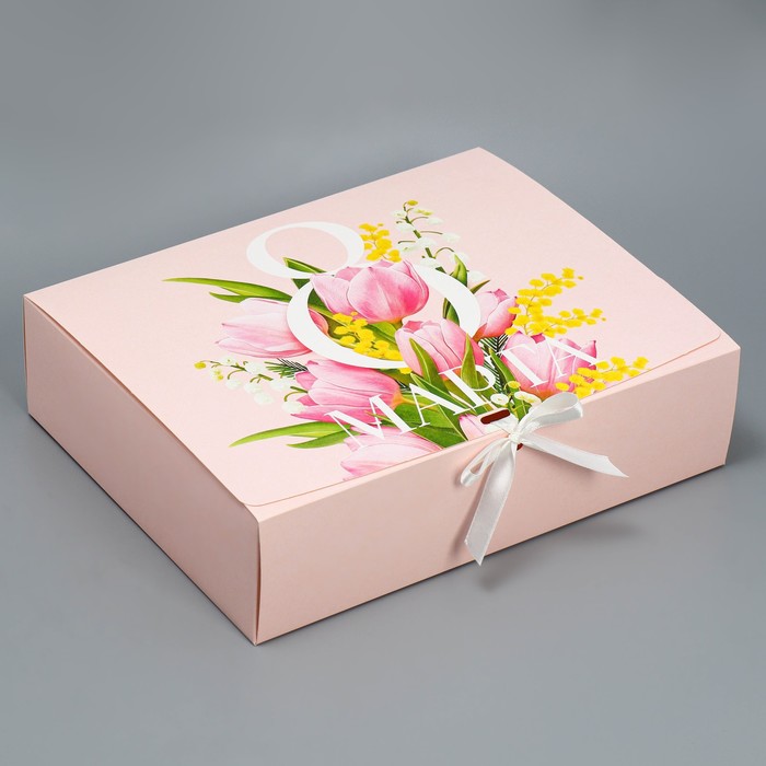 Коробка подарочная, упаковка, «С 8 марта», 31 х 24.5 х 8 см коробка подарочная 8 марта фиолетовая 22 х 16 х 5 см