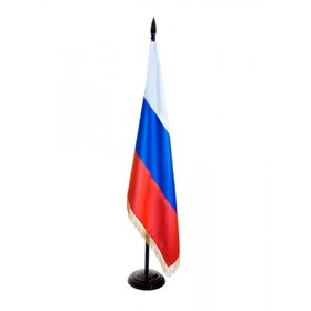 Флаг России, 90 х 150 см, двухсторонний, с бахромой, сатин