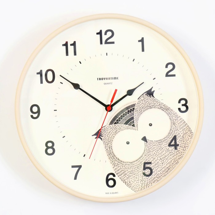 Часы настенные, серия: Интерьер, Сова, d-30.5 см, плавный ход