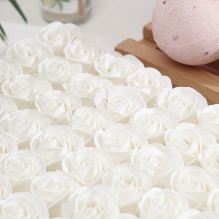 Розы мыльные белые, набор 81 шт