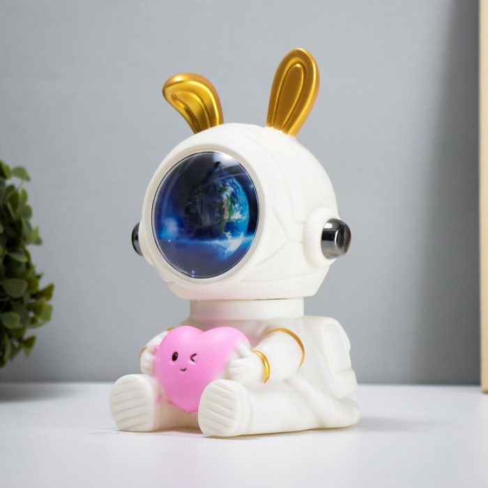 Ночник-увлажнитель Зайчик космонавт LED USB белый 12х12х18 см 7823695