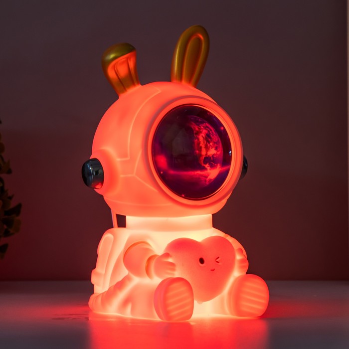 Ночник-увлажнитель Зайчик космонавт LED USB белый 12х12х18 см 7823695