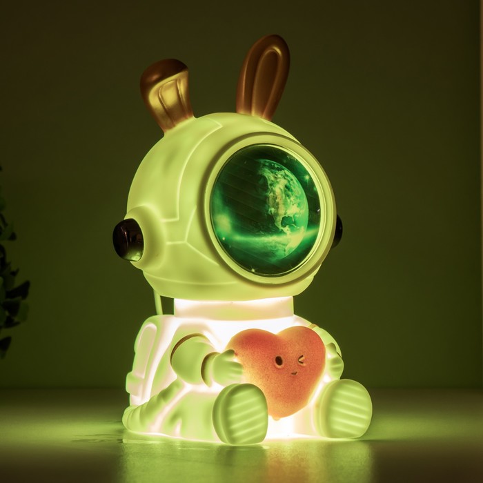 Ночник-увлажнитель Зайчик космонавт LED USB белый 12х12х18 см 7823695