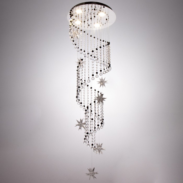 Светильник-каскад "Звезды" 4хLED 35Вт хром 40х40х120см 7871456