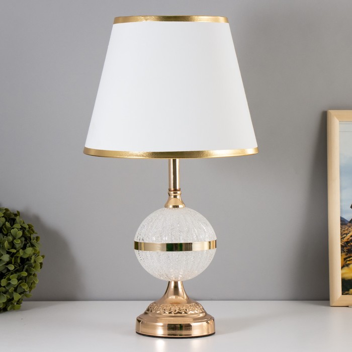 Настольная лампа Элизабет E27 40Вт бело-золотой 25х25х37 см RISALUX