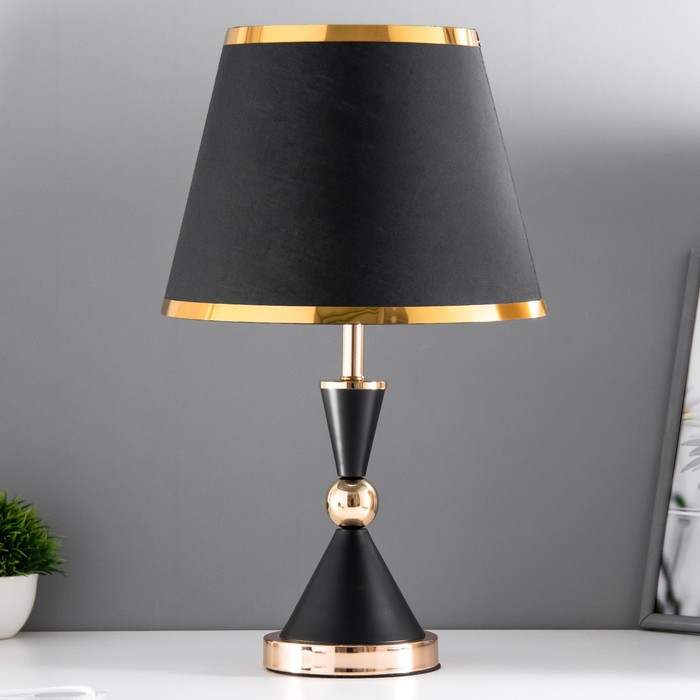Настольная лампа Елизавета E27 40Вт черно-золотой 25х25х37 см RISALUX