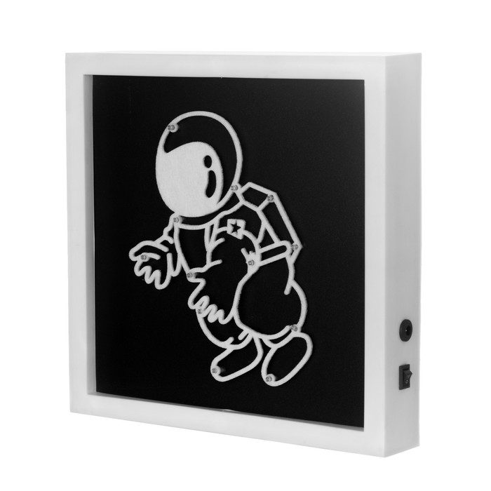 Ночник "Космонавт" LED USB от батареек 3хАА белый 24,5х24,5х3,5 см 7906936