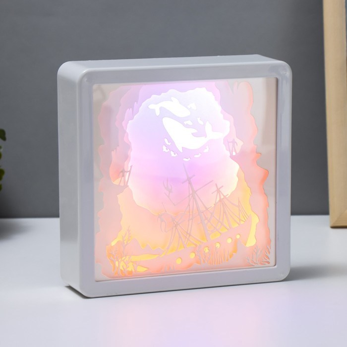 

Световая картина-ночник "Корабль" LED от батареек 3хАА USB 15,5x4,5x15,5 см