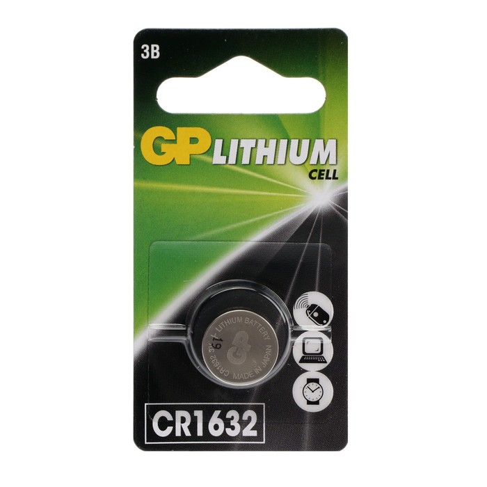 Батарейка литиевая GP, CR1632-1BL, 3В, блистер, 1 шт. батарейка gp lithium cr1632 3 в