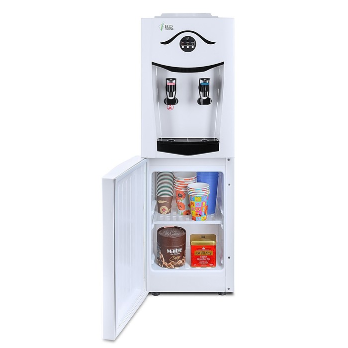 Кулер для воды с холодильником Ecotronic K21-LF, нагрев и охлаждение,500/120 Вт, бело-чёрный