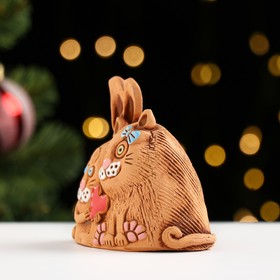 

Колокольчик "Кот с кроликом", керамика
