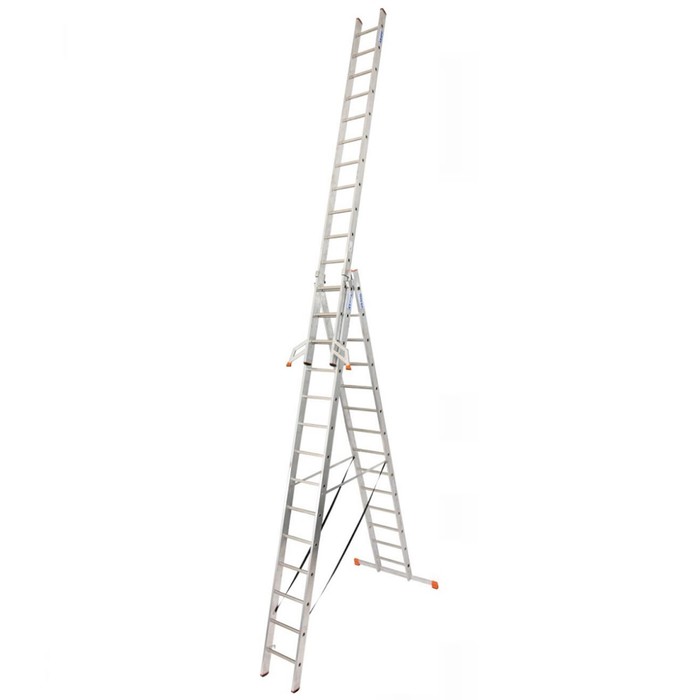 Лестница KRAUSE MONTO TRIBILO, алюминиевая, трехсекционная, 14 ступеней трехсекционная универсальная лестница tribilo 3х8 krause 129666