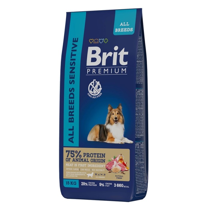 Сухой корм Brit Premium Dog Sensitive для собак всех пород, ягненок и индейка, 15 кг корм для собак brit premium dog sensitive ягнёнок и индейка 3 кг
