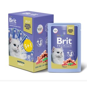 

Промо-Набор 5+1! Brit Premium для стерилизованных кошек, форель в желе, 6х85 г