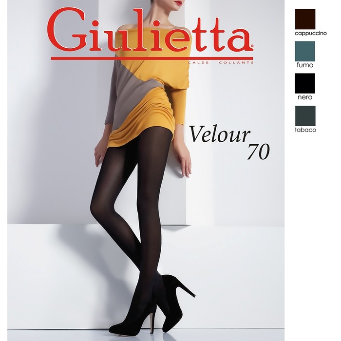 Колготки женские Giulietta VELOUR 70, цвет чёрный, размер 3