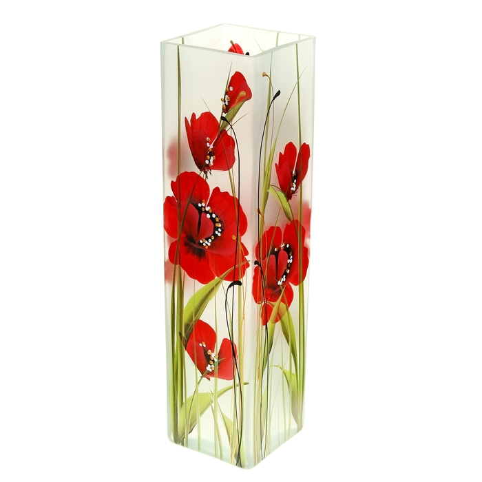 Ваза "Маки", квадратная