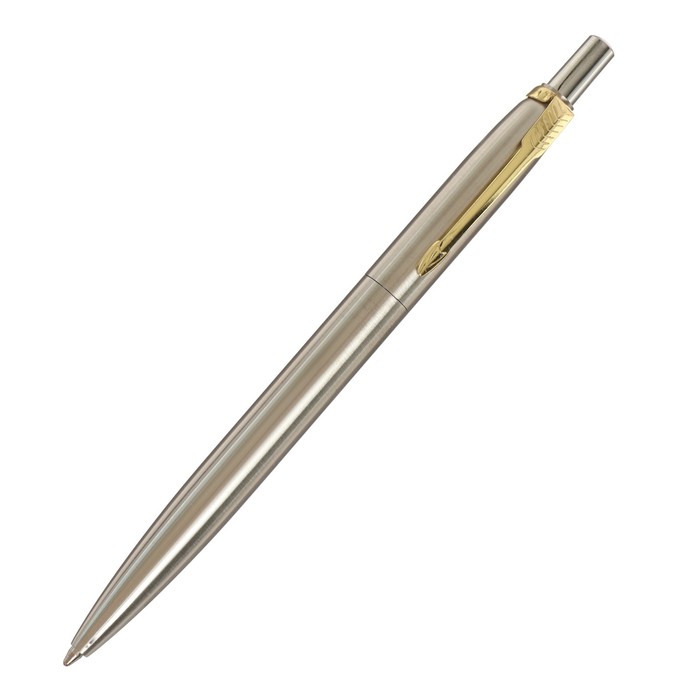 Ручка подарочная шариковая в кожзам футляре автоматическая ПБ J,корпус серебро/золото