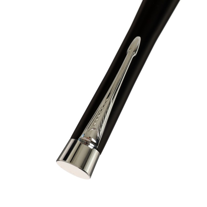 Ручка подарочная шариковая в кожзам футляре поворотная ПБ U, корпус черный с серебром