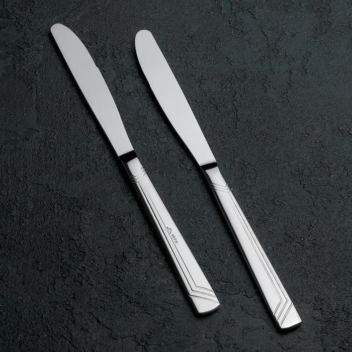 Нож столовый «Аппетит», длина=22 см, толщина=2 мм, цвет серебряный нож детский столовый непоседа h 17 5 см толщина 2 мм цвет серебряный