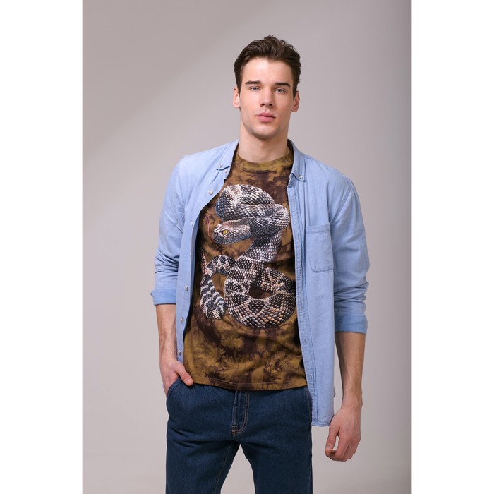 Футболка мужская Collorista 3D Snake, размер M (46), цвет зелёный