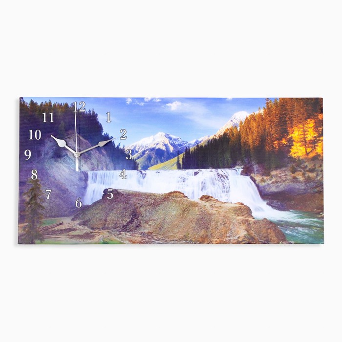 часы картина настенные серия природа озеро и горы 40 х 76 см Часы-картина настенные, серия: Интерьер, Природа, 40 х 76 см