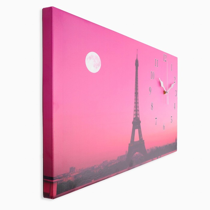 фото Часы-картина настенные, серия: интерьер, "эйфелева башня", 40 х 76 см