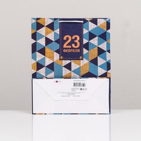 

Пакет подарочный "С заботой на 23 февраля", 26 х 32 х 12 см