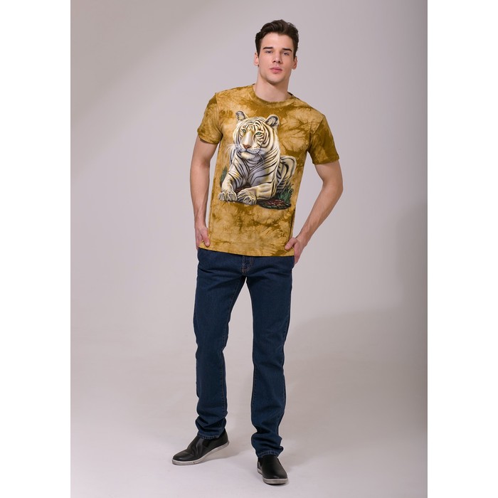 Футболка мужская Collorista 3D White tiger, размер L (48), цвет бежевый