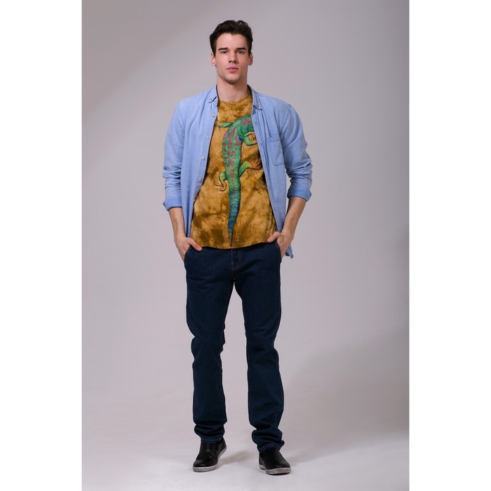 Футболка мужская Collorista 3D Lizard, размер XXL (52), цвет бежевый