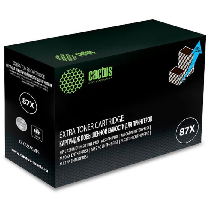 

Картридж Cactus CS-CF287X-MPS CF287XX, для HP LJ M506dn/M506n/M506x, 24000 страниц, цвет чёрный