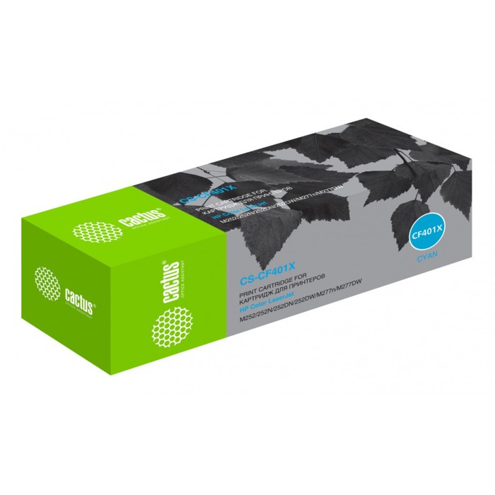 

Картридж Cactus CS-CF401X CF401X, для HP CLJ M252/252N/252DN/252DW/M277n, 2300 страниц, цвет голубой